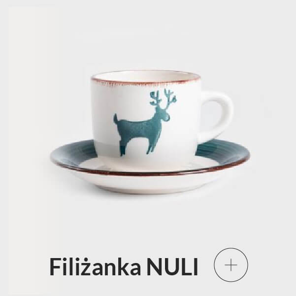 Filiżanka świąteczna z jelonkiem niebieska