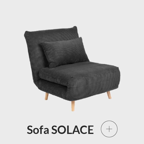 Sofa ciemnoszara sztruksowa