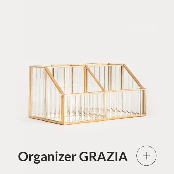 Organizer szklany złoty