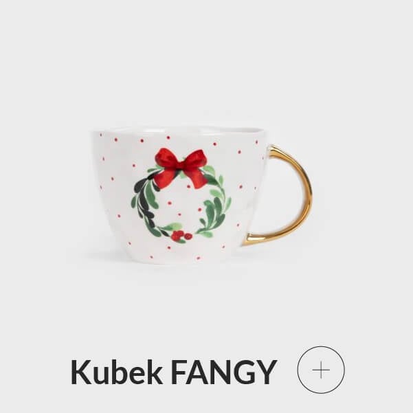 Kubek świąteczny ze złotym uchem