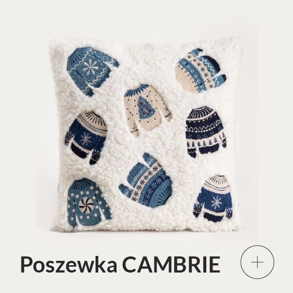 Poszewka świąteczna w zimowe sweterki