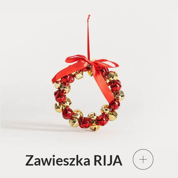 Zawieszka choinkowa wieniec czerwono złoty