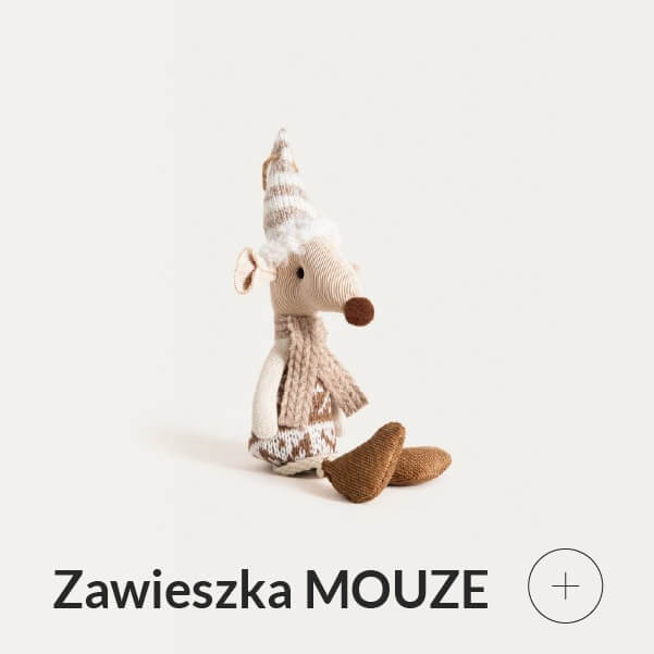 Zawieszka choinkowa myszka beżowa