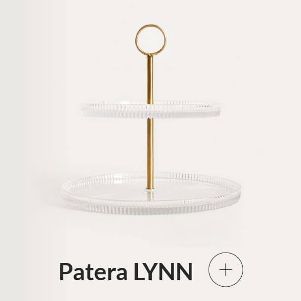 Patera dwupoziomowa szklana ryflowana