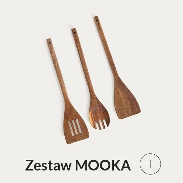 zestaw szpatułek kuchennych drewnianych