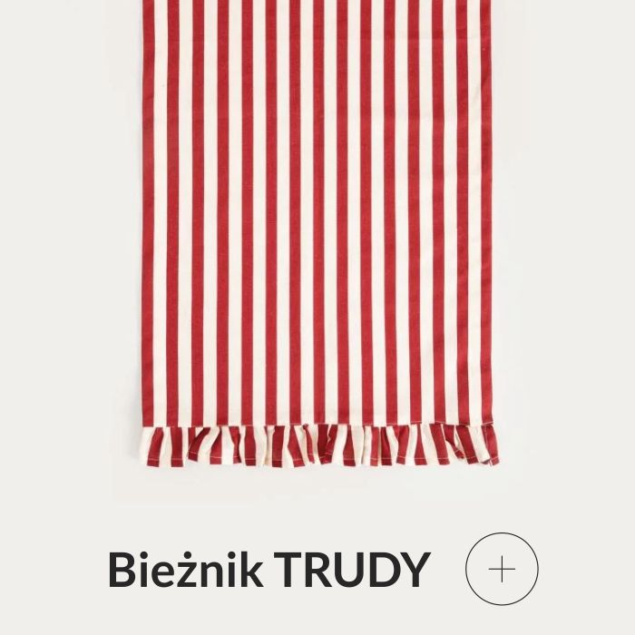 Bieżnik świąteczny czerwony w paski