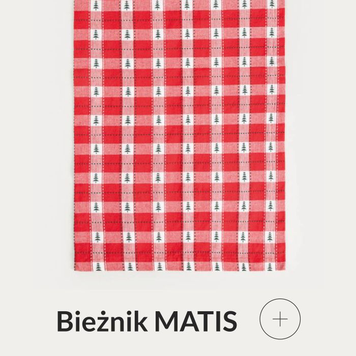 Bieżnik świąteczny w kratkę