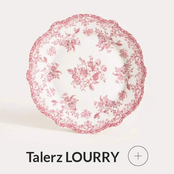 Talerz w czerwony wzór