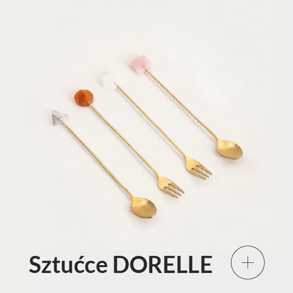Sztućce deserowe złote dekoracyjne