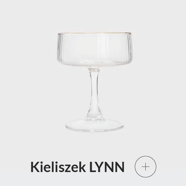 Kieliszek ryflowany ze złotym rantem