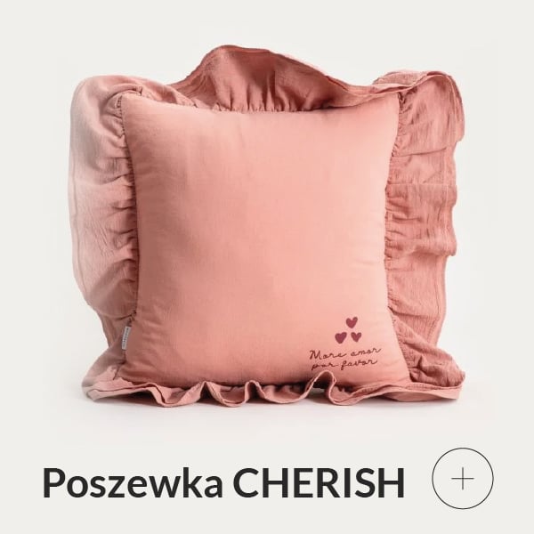 Poszewka różowa z falbanką