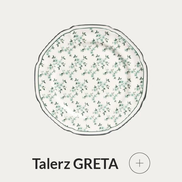 Talerz porcelanowy w zielony wzór