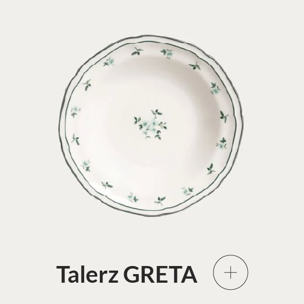 Talerz głęboki porcelanowy w zielony wzór