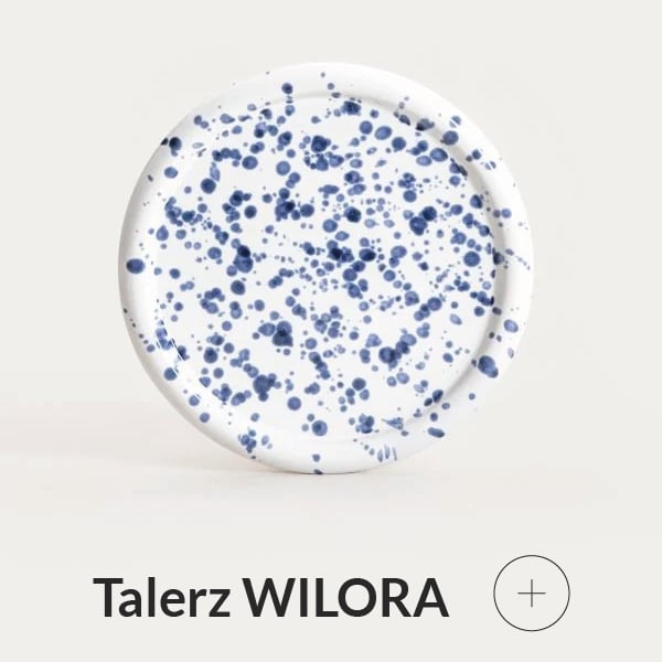 Talerz granatowy nakrapiany
