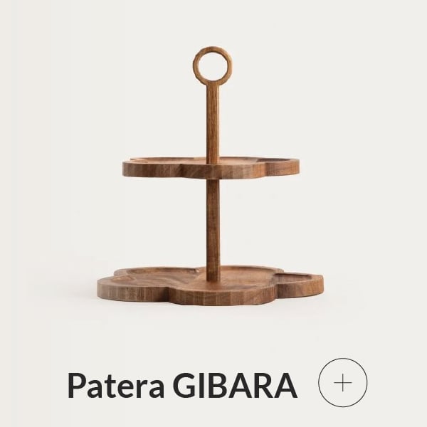 Patera dwupoziomowa drewniana