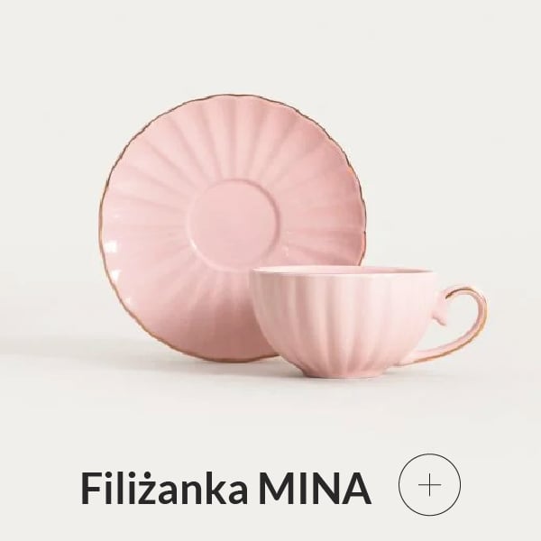 Filiżanka ze spodkiem różowa