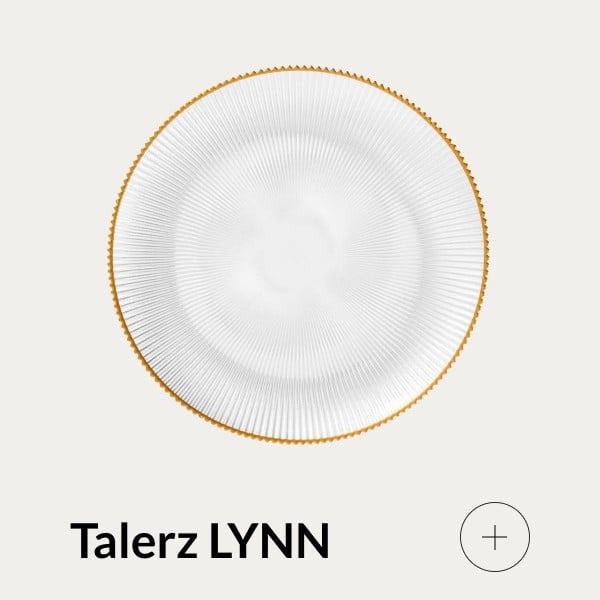 Talerz szklany ze złotym rantem