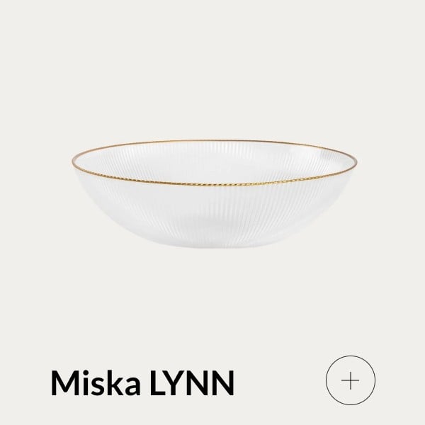 Miska szklana ze złotym rantem