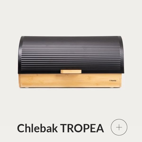 Chlebak bambusowy z czarną pokrywką