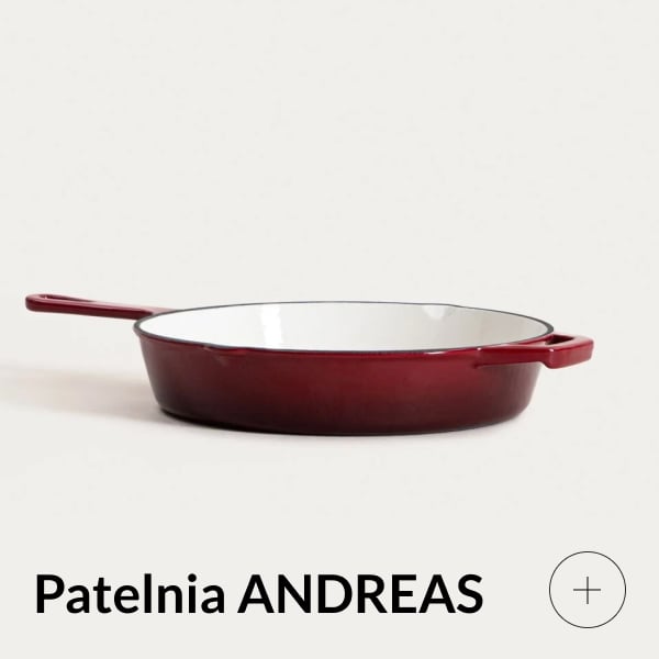 Patelnia żeliwna bordowa