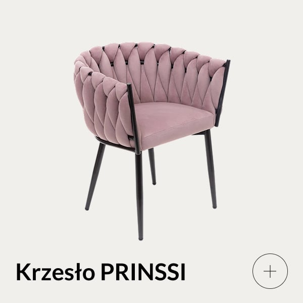 krzesło z plecionym opraciem różowe