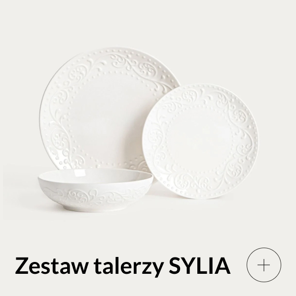 zastała stołowa biała SYLIA 18 elementów