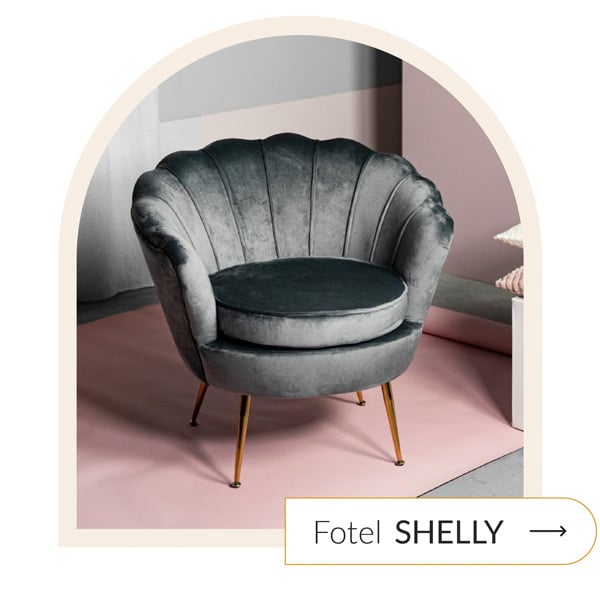fotel muszla szary