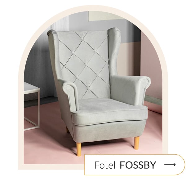 fotel uszak szary