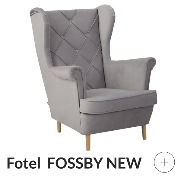 fotel uszak szary