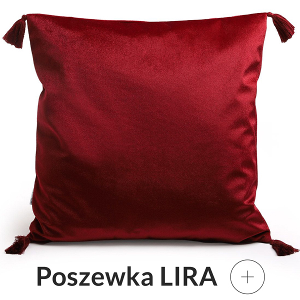 Poszewka velvetowa bordowa