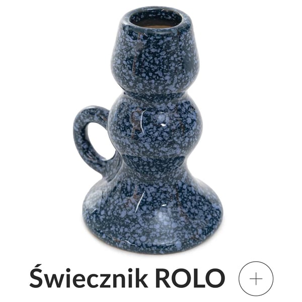 Świecznik ceramiczny granatowy