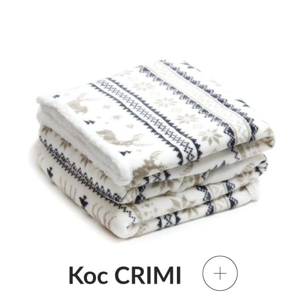 Koc z motywem świąt beżowy