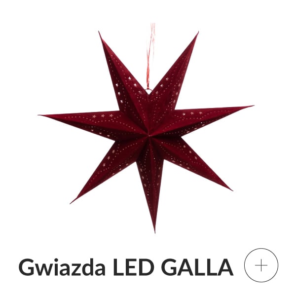 Gwiazda LED bordowa