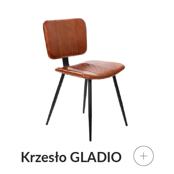 krzesło w obiciu ze skóry brązowe