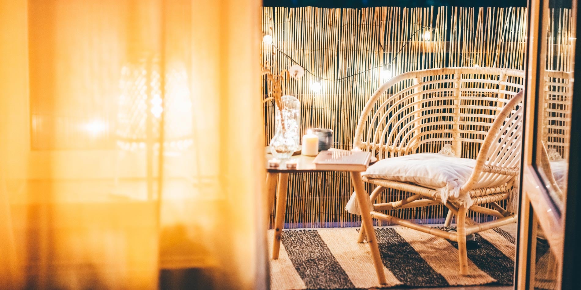Mata wiklinowa z naturalnego tworzywa - idealna na mały balkon