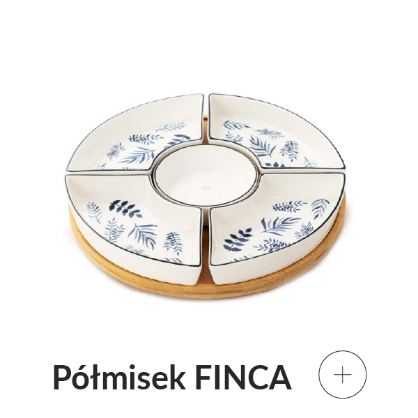 Taca obrotowa z miseczkami biała