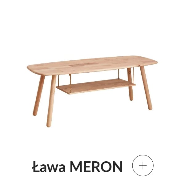 Ława z półką drewniana