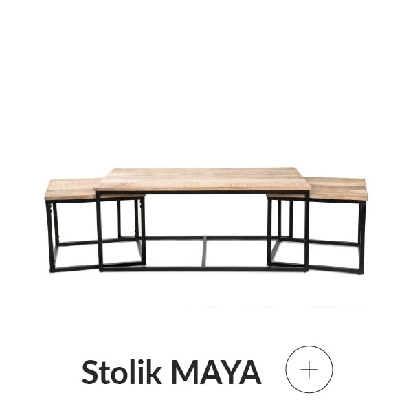 Zestaw stolików z metalowymi nogami