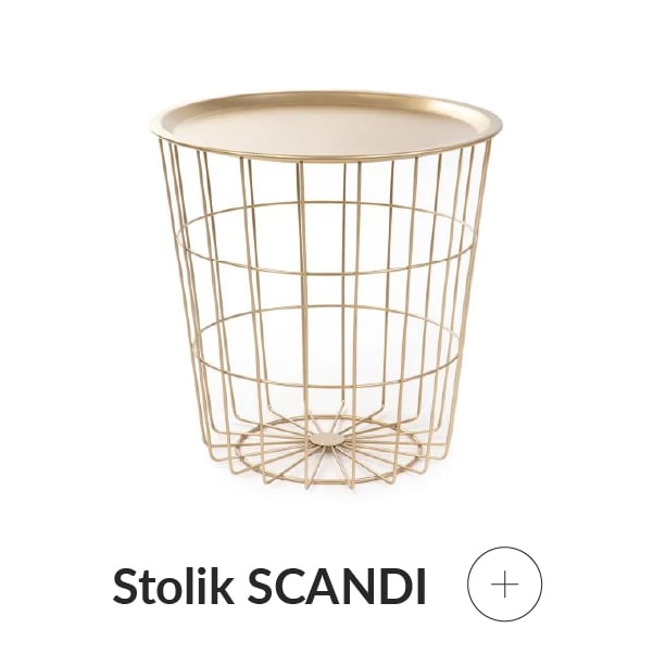 Stolik metalowy złoty