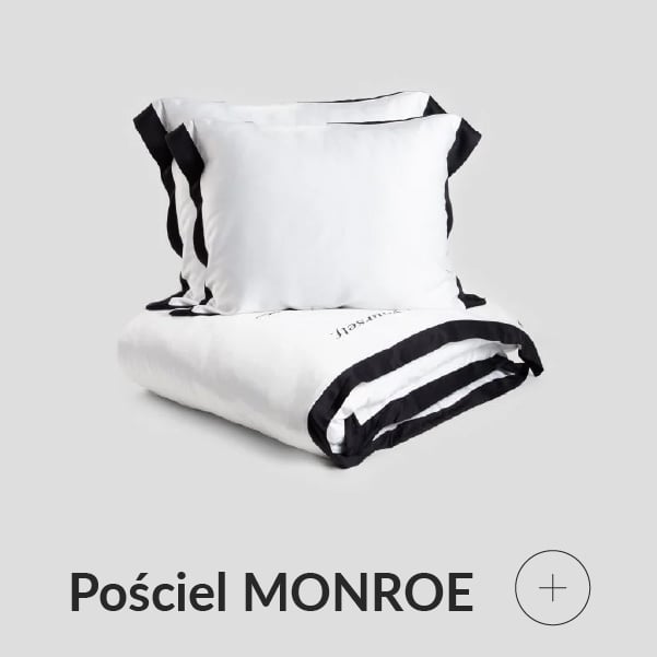 Pościel biała z czarną lamówką