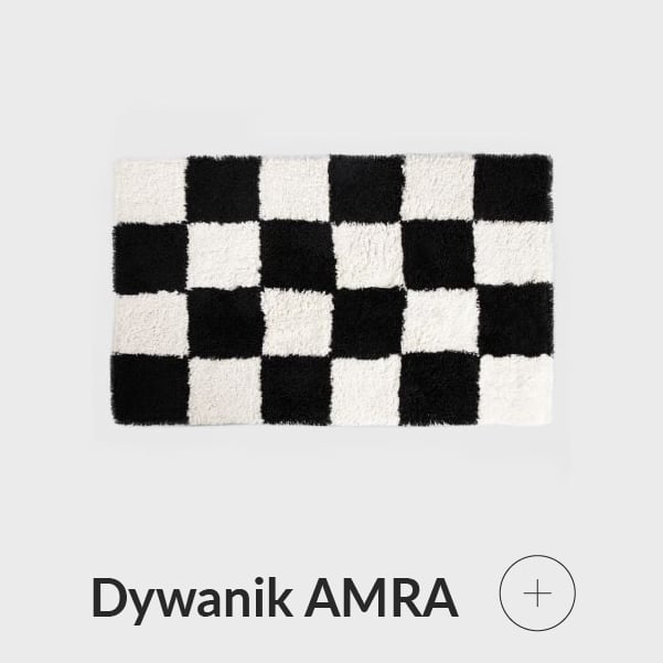 Dywanik biało-czarny w kratkę
