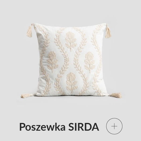 Poszewka beżowa z frędzlami