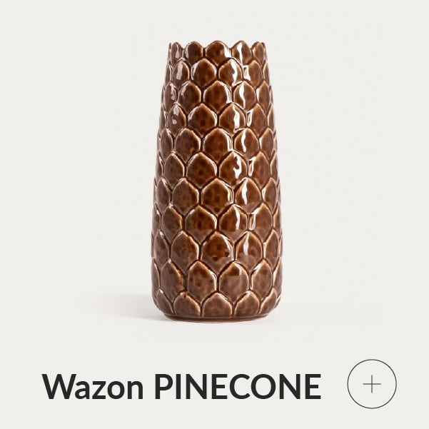 Wazon brązowy szyszka
