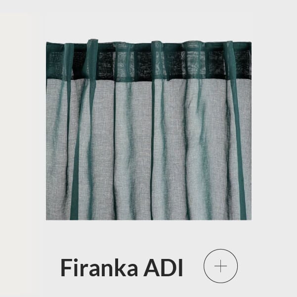 Firanka z pomponikami na dole zielona